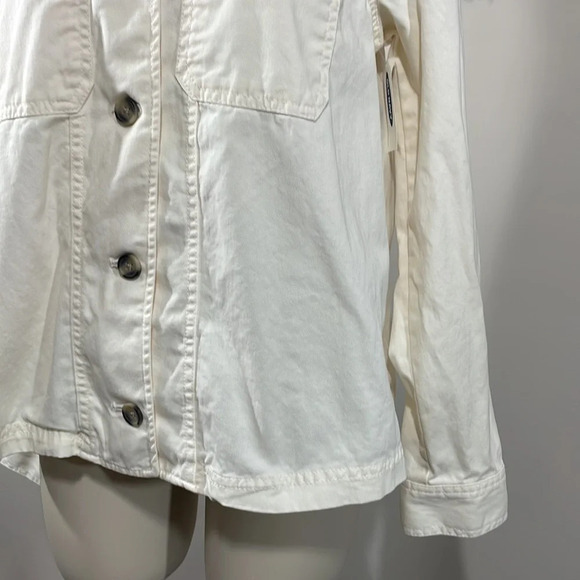 NWT Old Navy Button Front Shirt Jacket Off White S - Picture 4 of 16